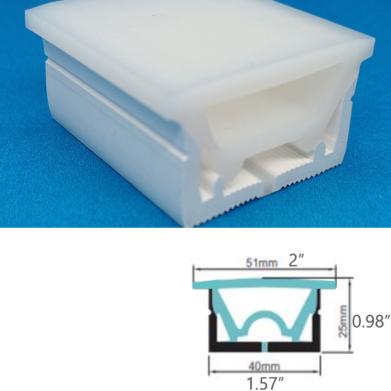 4025 Top Glow Silicone LED Strip Profile With White Flanges For 20mm PCB